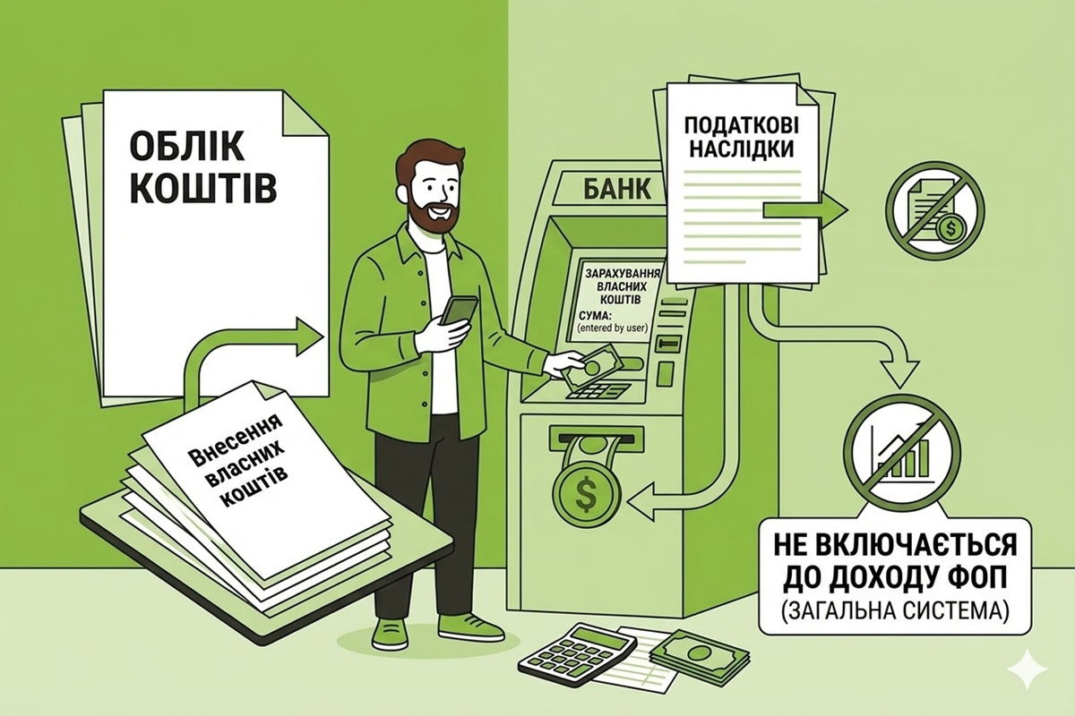 Фізособою-"загальником" внесено власні кошти на рахунок у банку: чи будуть податкові наслідки