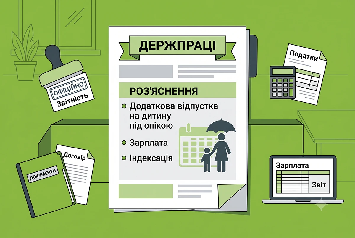 Додаткова відпустка на дитину під опікою до 18 років: роз'яснення Держпраці для 2026 року