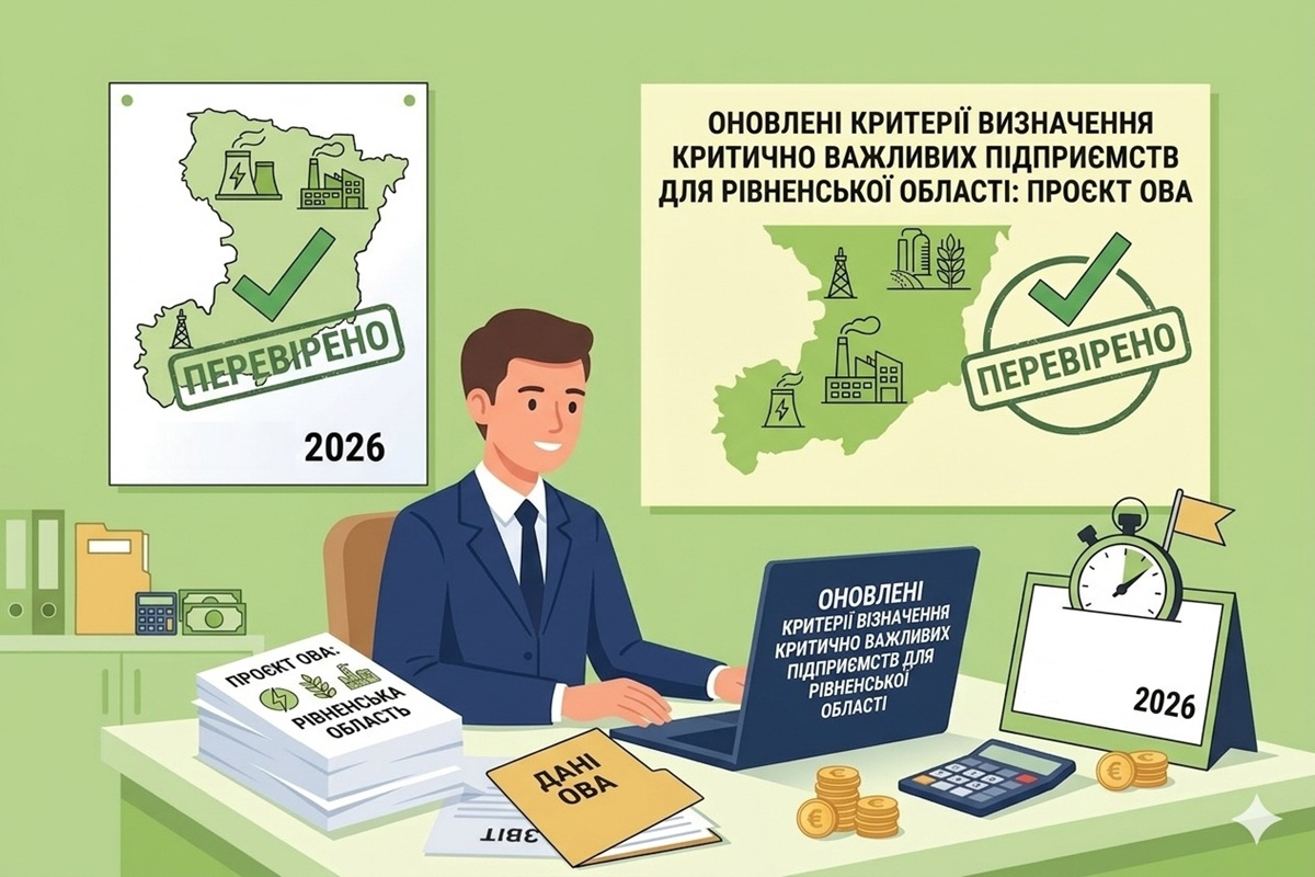 Нові критерії визначення критично важливих підприємств для Рівненської області: проєкт ОВА