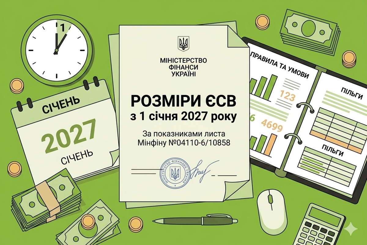 Розміри ЄСВ з 1 січня 2027 року: за показниками листа Мінфіну №04110-08-6/10858