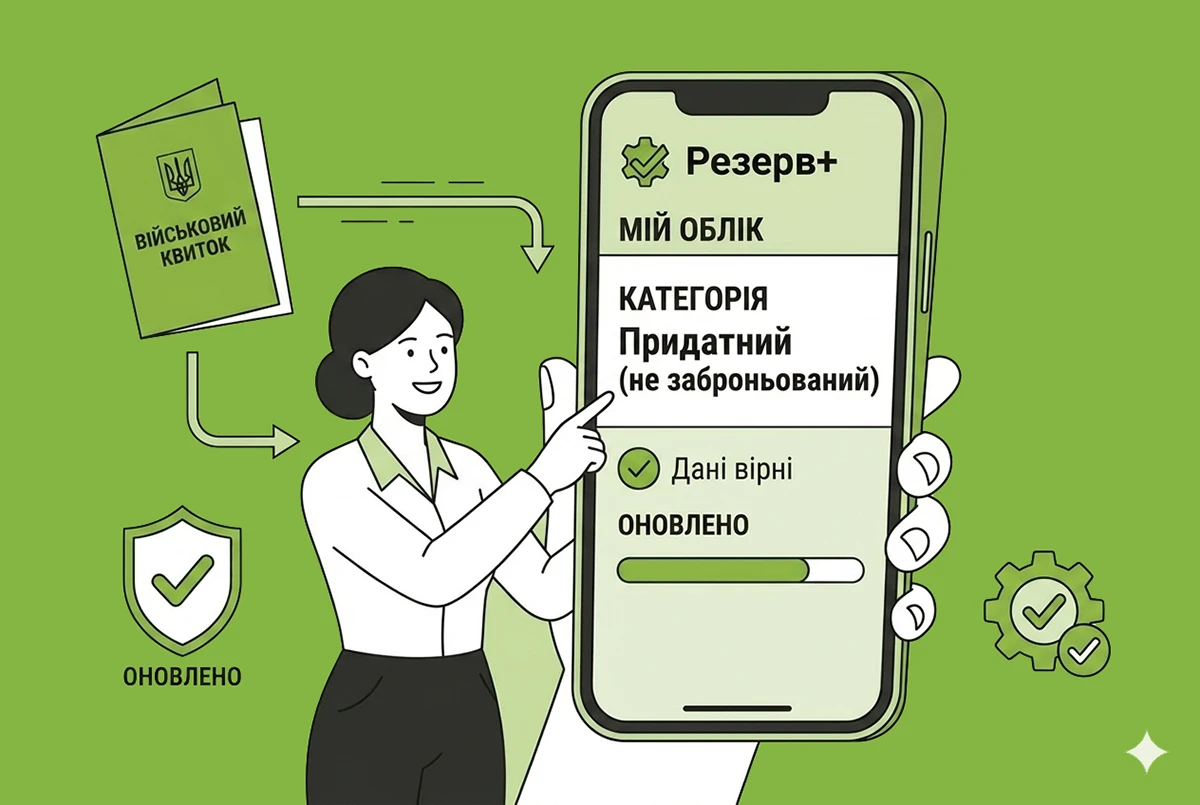 У «Резерв+» тепер коректно відображається категорія військового обліку