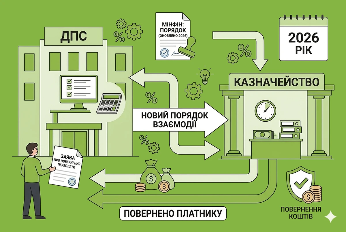 Повернення переплат з податків у 2026 році: Мінфін змінив порядок взаємодії ДПС та Казначейства