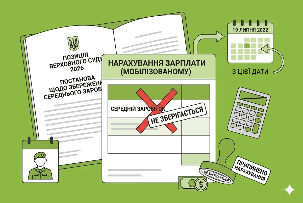 Середній заробіток за працівниками на військовій службі у 2026 році не зберігається: позиція Верховного Суду