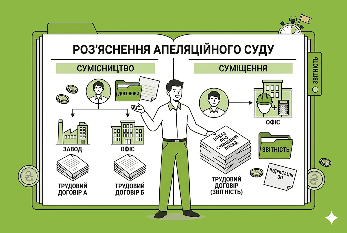 Сумісництво та суміщення: апеляційний суд пояснив різницю