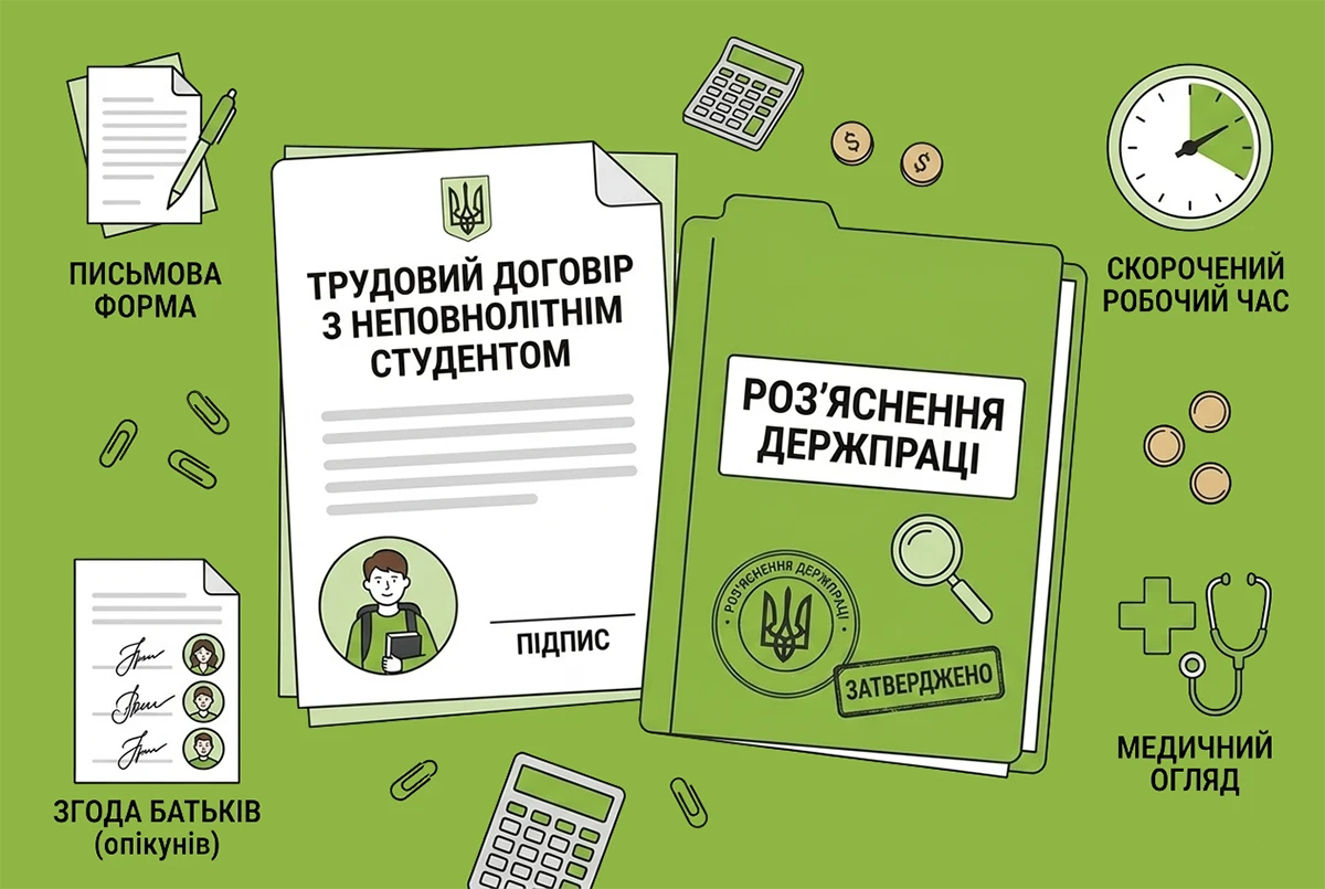 Правила оформлення трудового договору з неповнолітніми студентами: роз’яснює Держпраці
