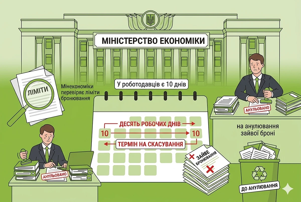 З 17 червня Мінекономіки перевіряє ліміти бронювання: у роботодавців є 10 робочих днів на анулювання зайвих