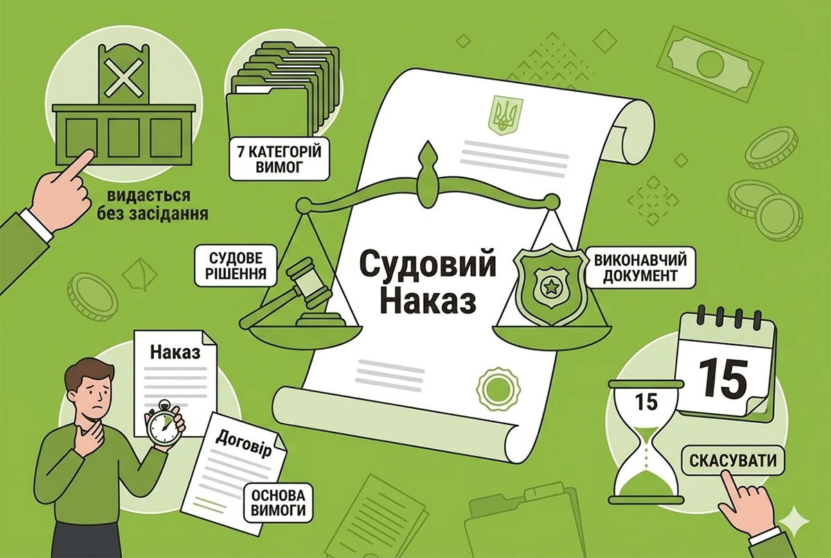 Судовий наказ у цивільному процесі: вимоги для видачі, строки та порядок скасування боржником