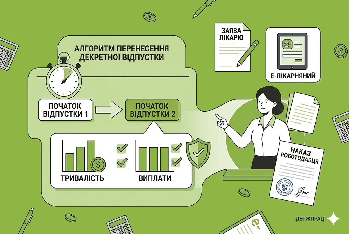 Перенесення відпустки по вагітності та пологах: три кроки для оформлення за роз'ясненням Держпраці