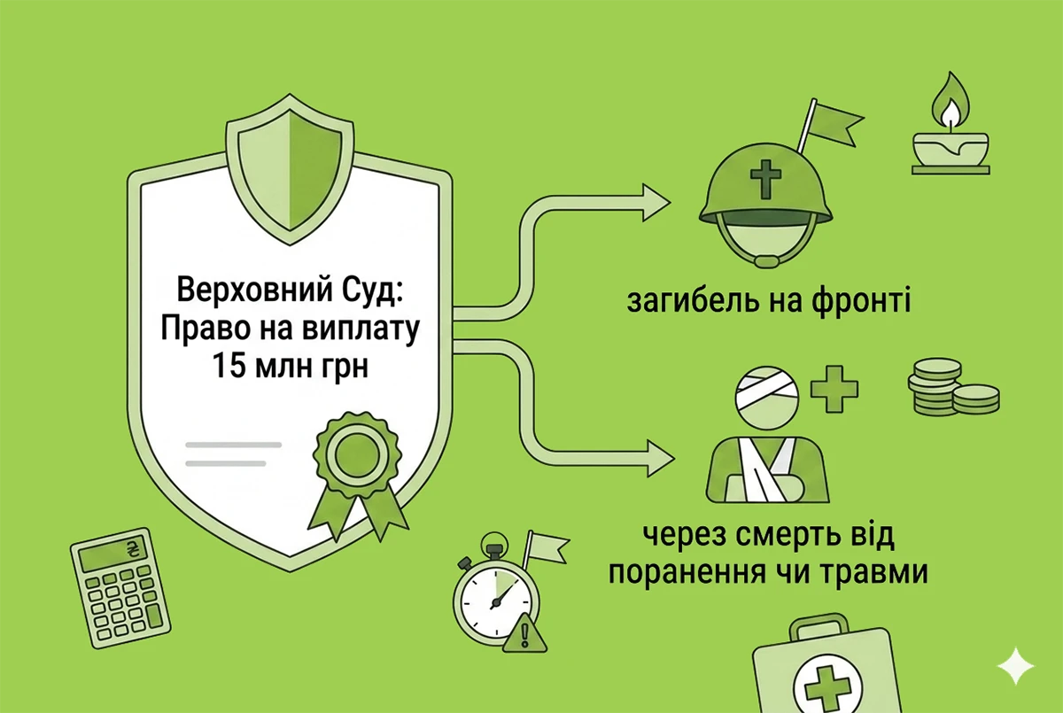 15 мільйонів гривень у разі смерті військового від хвороби: Верховний Суд роз’яснив умови отримання допомоги