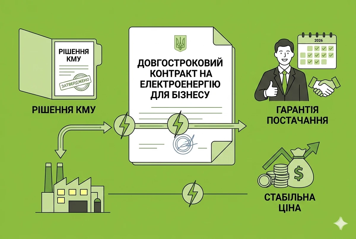 В Україні запускають довгострокові контракти на електроенергію для бізнесу: рішення КМУ