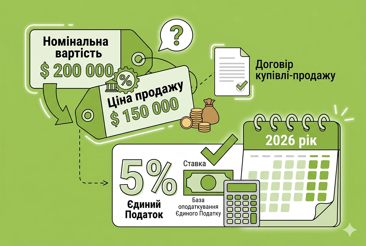 Продаж частки ТОВ – платника єдиного податку за ціною дешевше номіналу: ДПС відповіла про базу оподаткування
