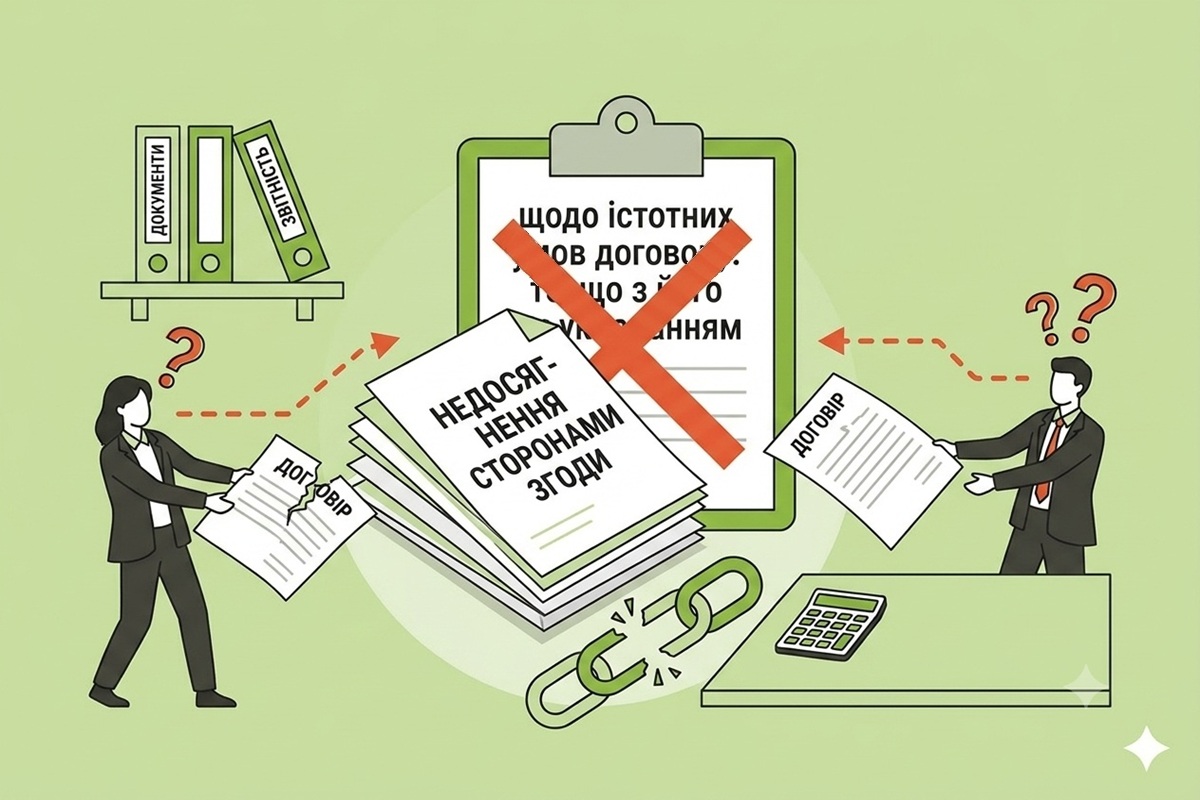 Недосягнення сторонами згоди щодо істотних умов договору: що з його укладанням 