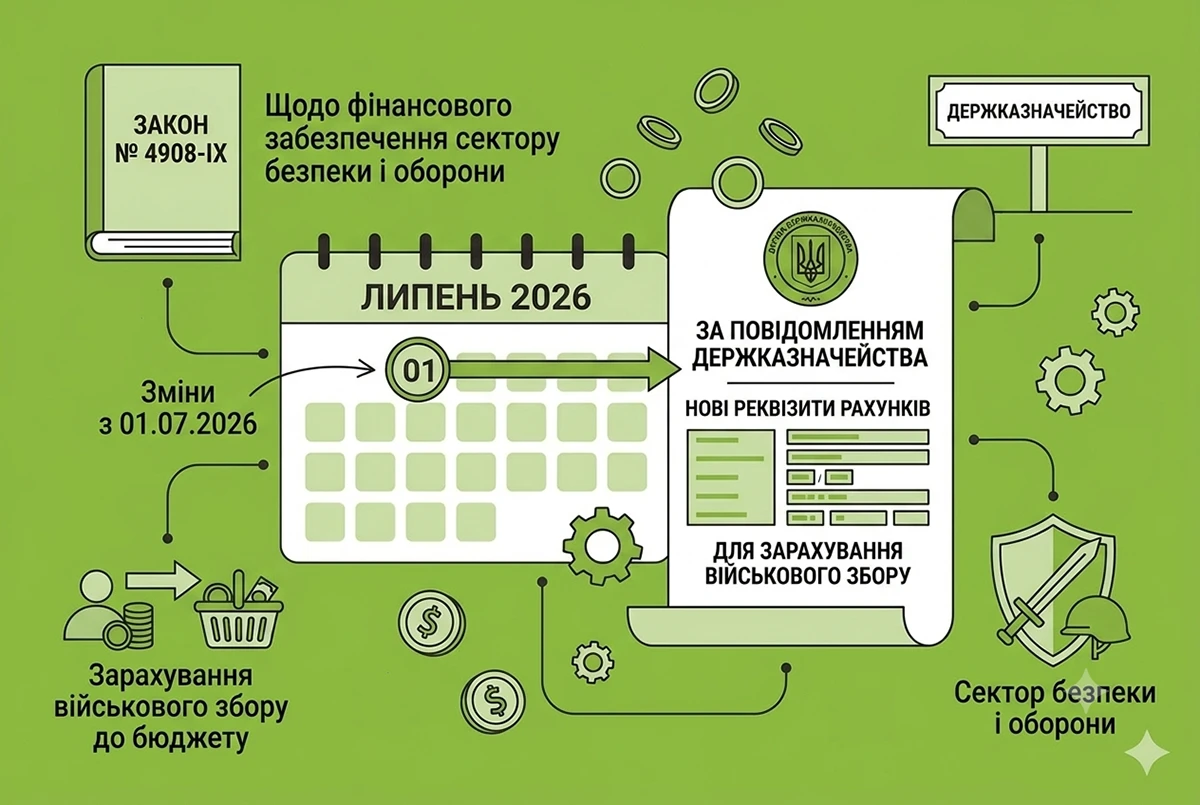 З 1 липня 2026 р. нові рахунки для сплати ВЗ: інформація від Держказначейства + реквізити для 3 областей