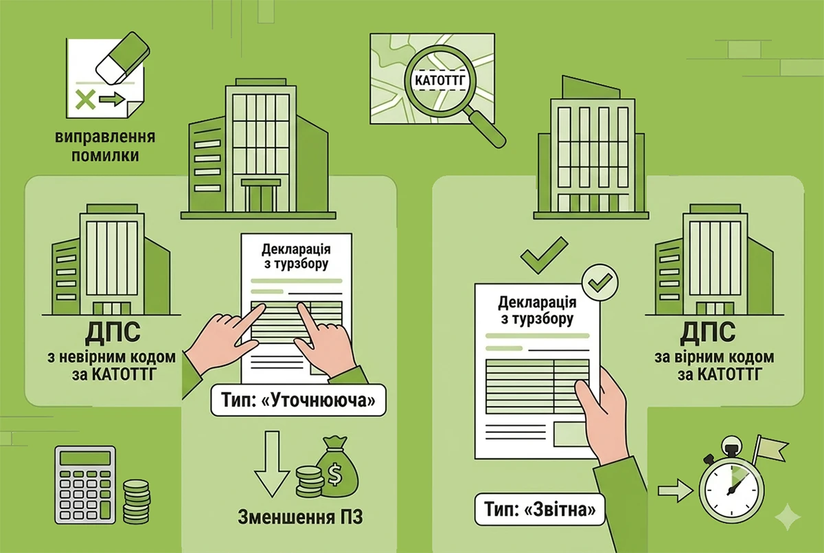 Невірно зазначили код за КАТОТТГ в декларації з туристичного збору: як виправити