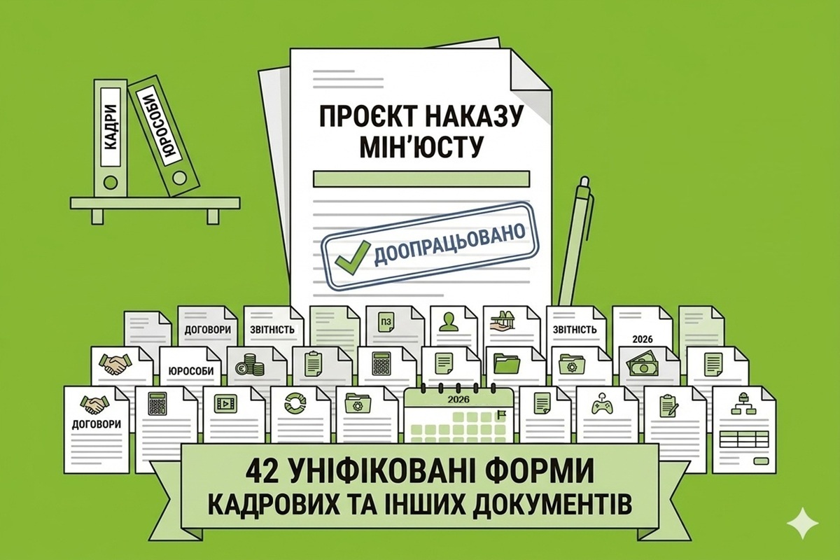 42 уніфіковані форми кадрових та інших документів для юросіб: доопрацьовано проєкт наказу Мінʼюсту