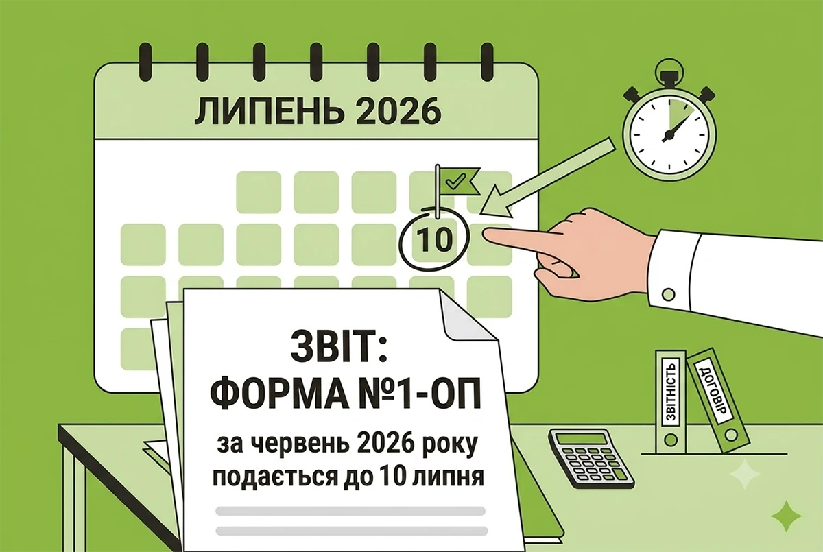 Звіт за формою №1-ОП за червень 2026 року подаємо до 10 липня включно: інструкція із заповнення та подання