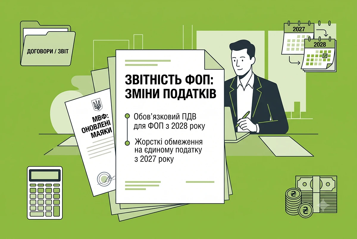 Обовʼязковий ПДВ для ФОП з 2028 року та обмеження роботи на Єдиному податку з 2027 року: оновлені маяки МВФ