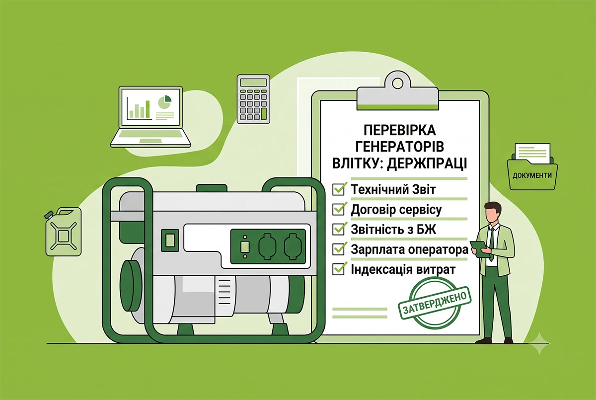 Експлуатація генераторів влітку-2026: вимоги від Держпраці