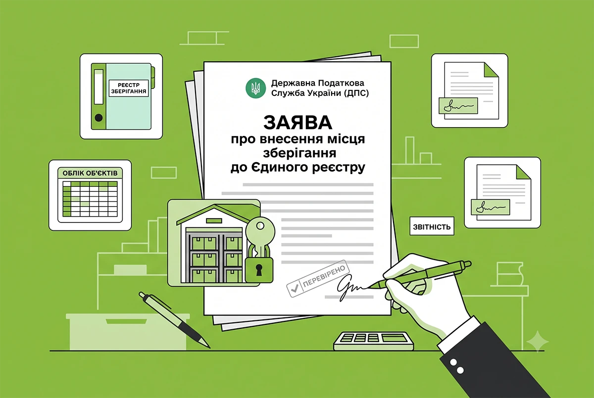 Подання Заяви про внесення місця зберігання до Єдиного реєстру: деталі від ДПС