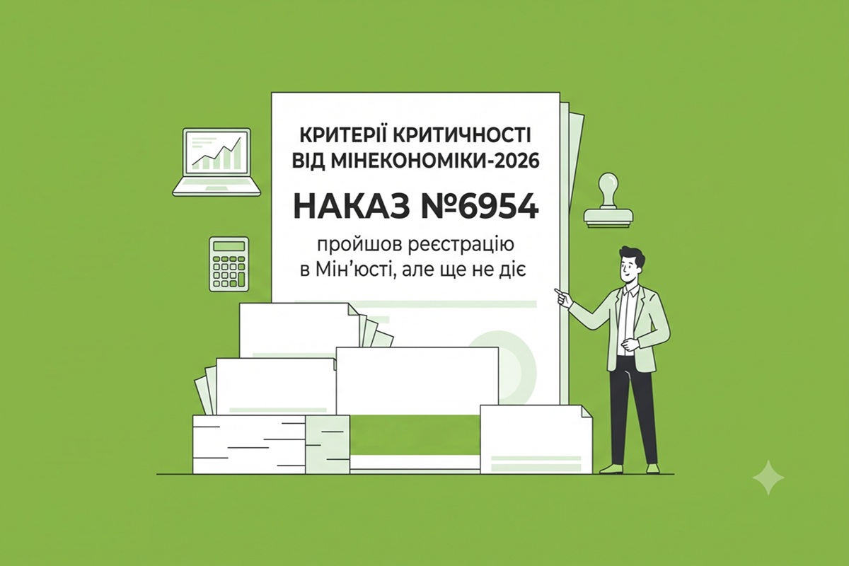 Критерії критичності від Мінекономіки-2026: Наказ №6954 пройшов реєстрацію в Мінʼюсті, але ще не діє