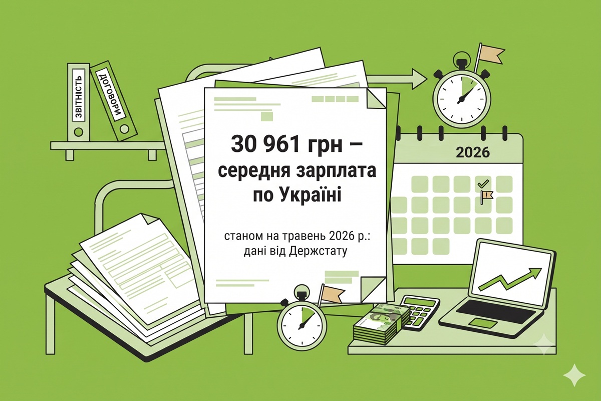 30 961 грн – середня зарплата по Україні станом на травень 2026 р.: дані від Держстату