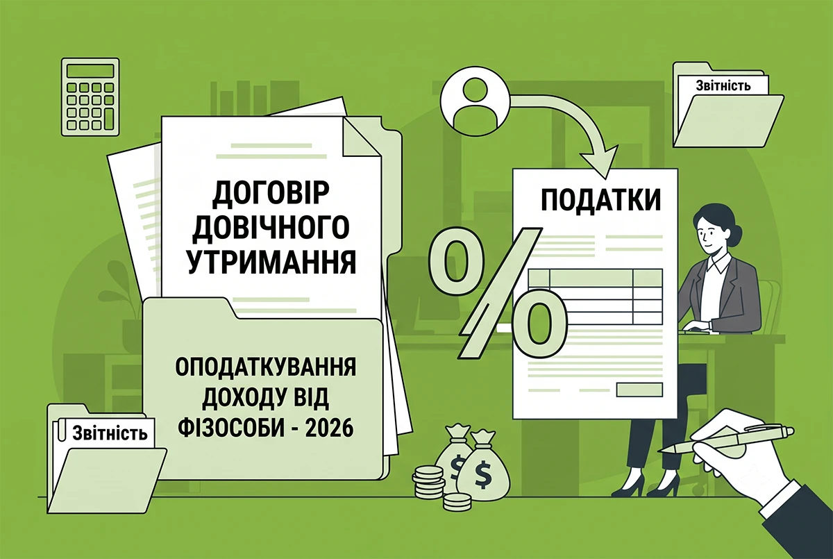 Оподаткування доходу за договором довічного утримання від фізособи у 2026 році