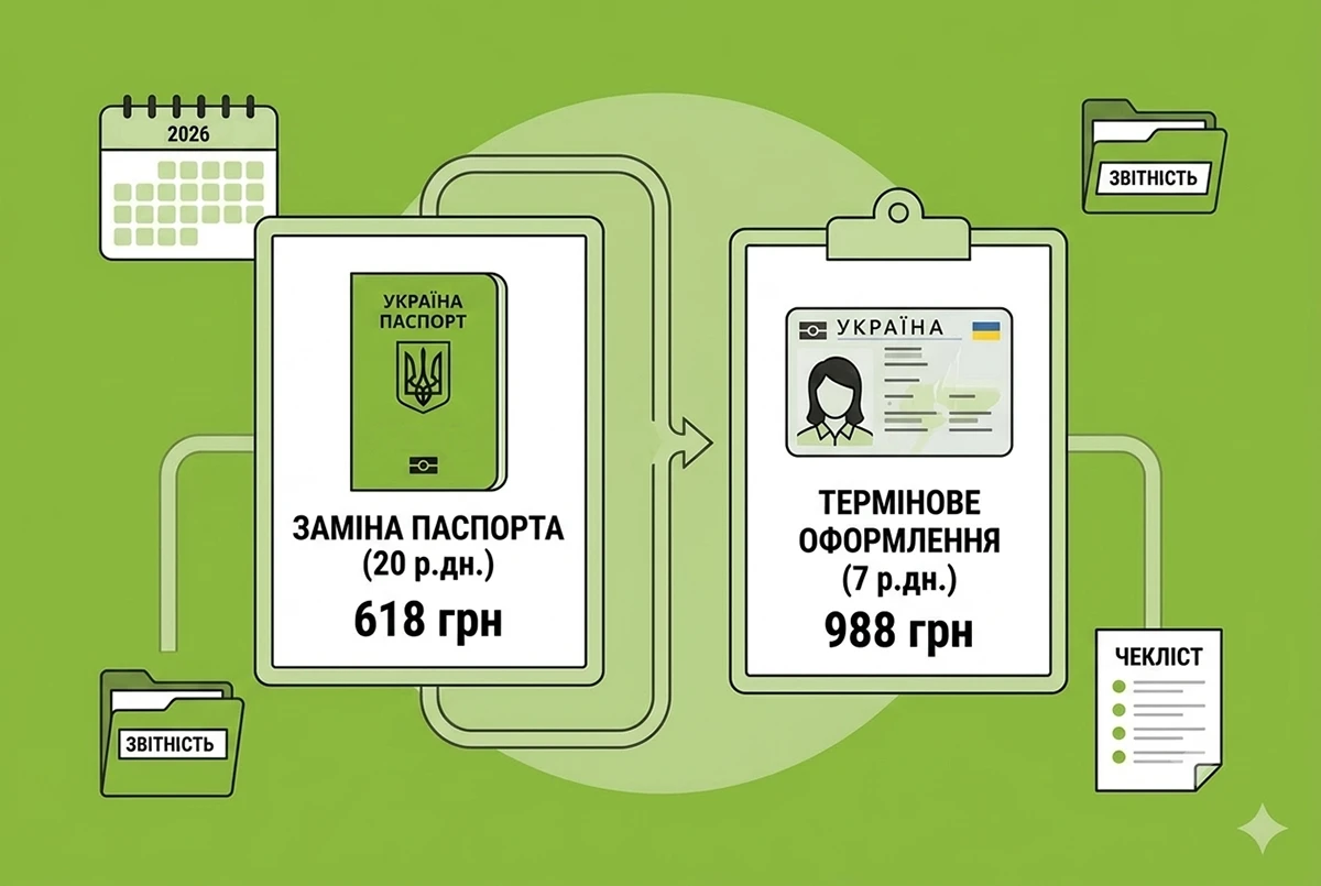 Заміна паспорта-книжечки на ID-картку: яка вартість у 2026 році