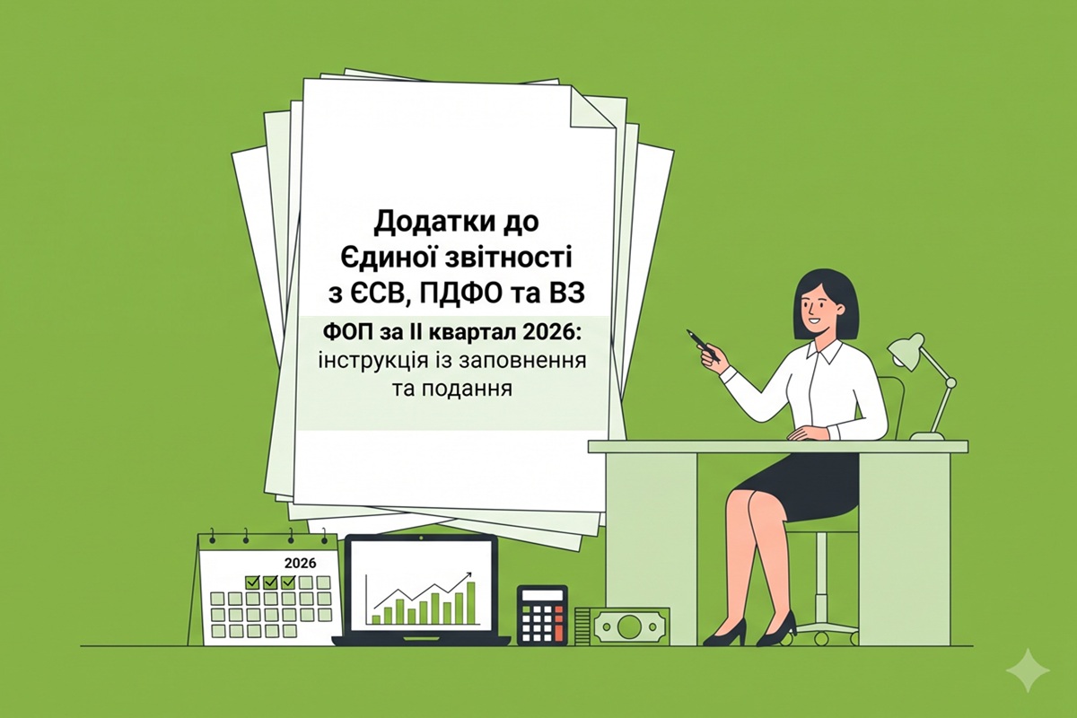 Додатки до Єдиної квартальної звітності з ЄСВ, ПДФО та ВЗ для ФОП за ІІ кв. 2026 р.: інструкція із заповнення