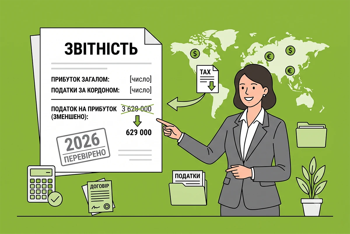 Зменшення податку на прибуток у 2026 році за рахунок податків, сплачених за кордоном