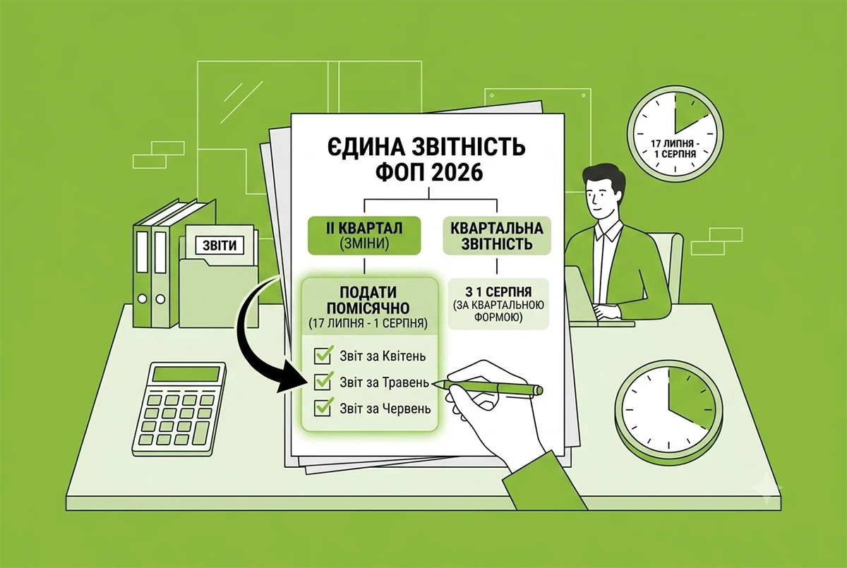 ФОПи можуть подавати єдину звітність за «старою» місячною формою до кінця липня 2026 р.: роз'яснення ДПС