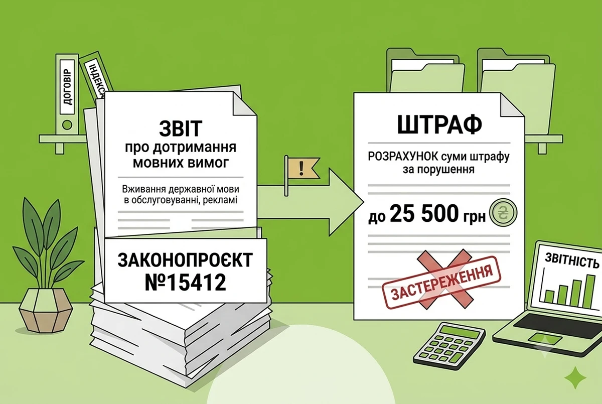Штрафи до 25 500 грн та нові мовні вимоги до бізнесу: законопроєкт №15412