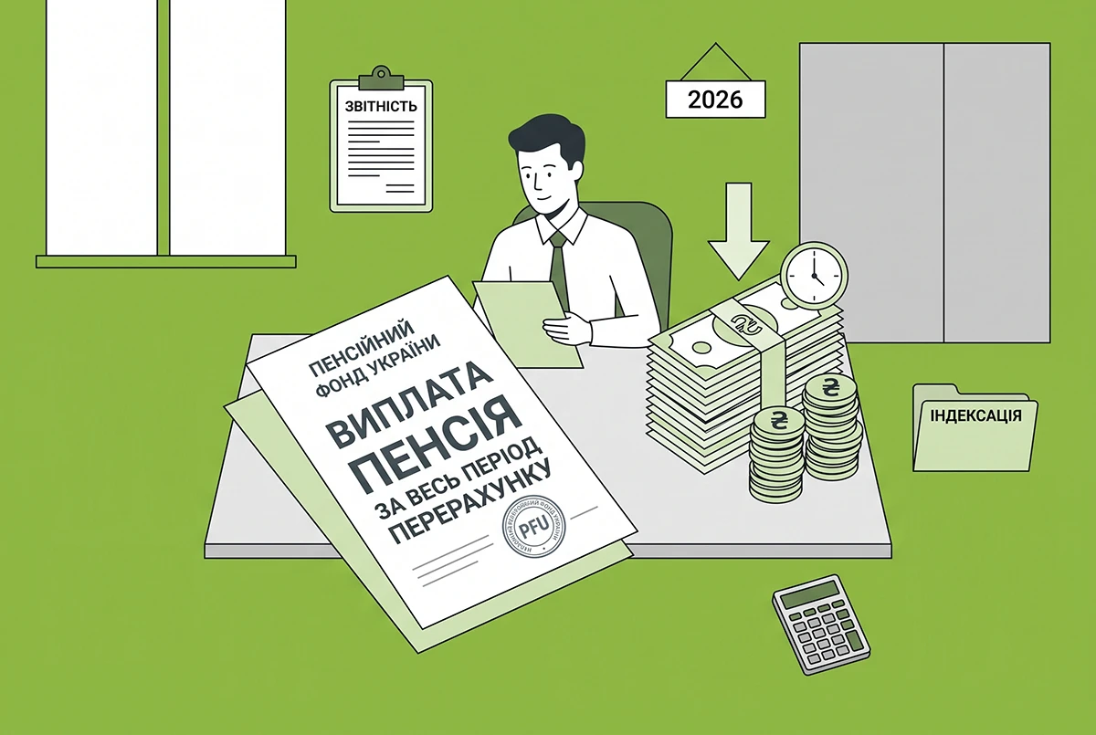 Виплата недоотриманої пенсії здійснюється за весь період, що перераховано: ПФУ
