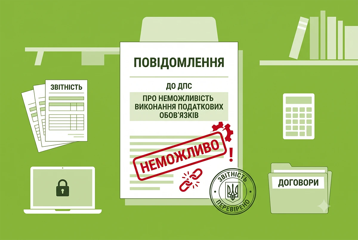 Повідомлення ДПС про неможливість виконання податкових обов’язків через війну