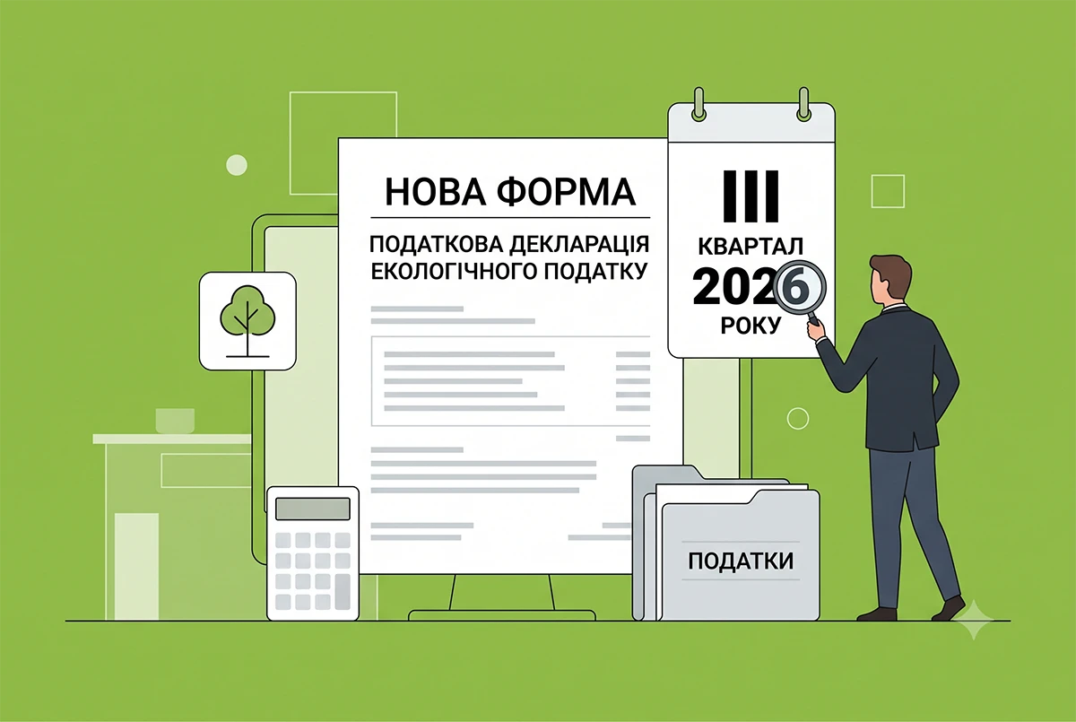 Нова форма Податкової декларації екологічного податку подається з ІІІ кварталу 2026 року