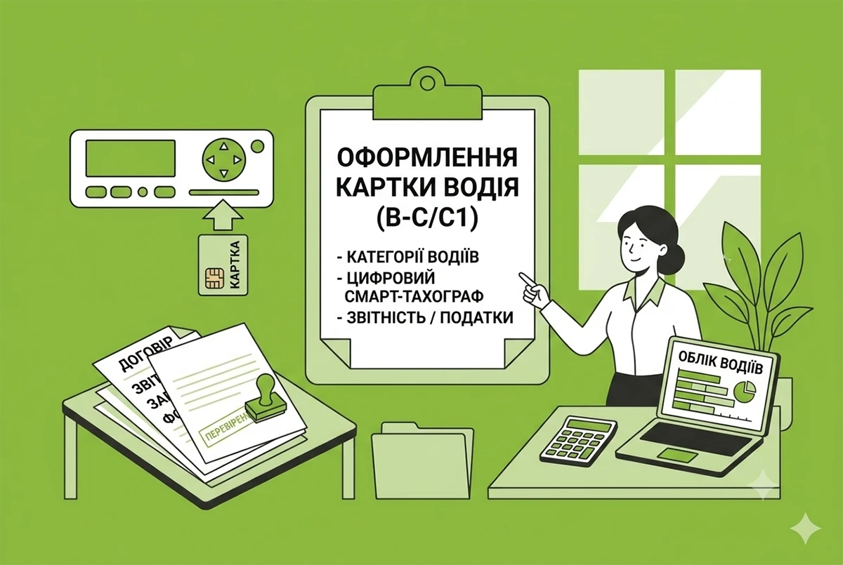 Отримання водієм, який має лише категорію B, картки водія для цифрового тахографа: розʼяснення Укртрансбезпеки