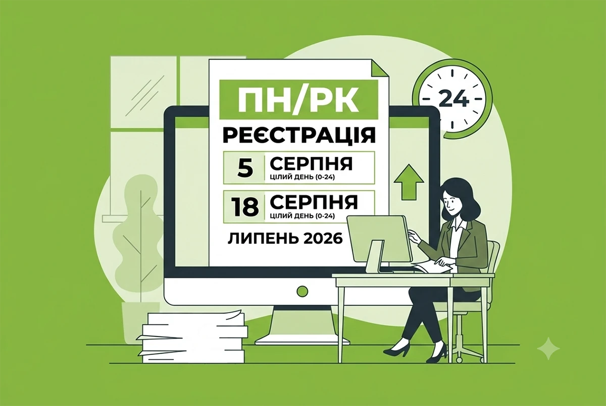 Коли реєструвати ПН/РК за липень у серпні 2026 року: календар від редакції