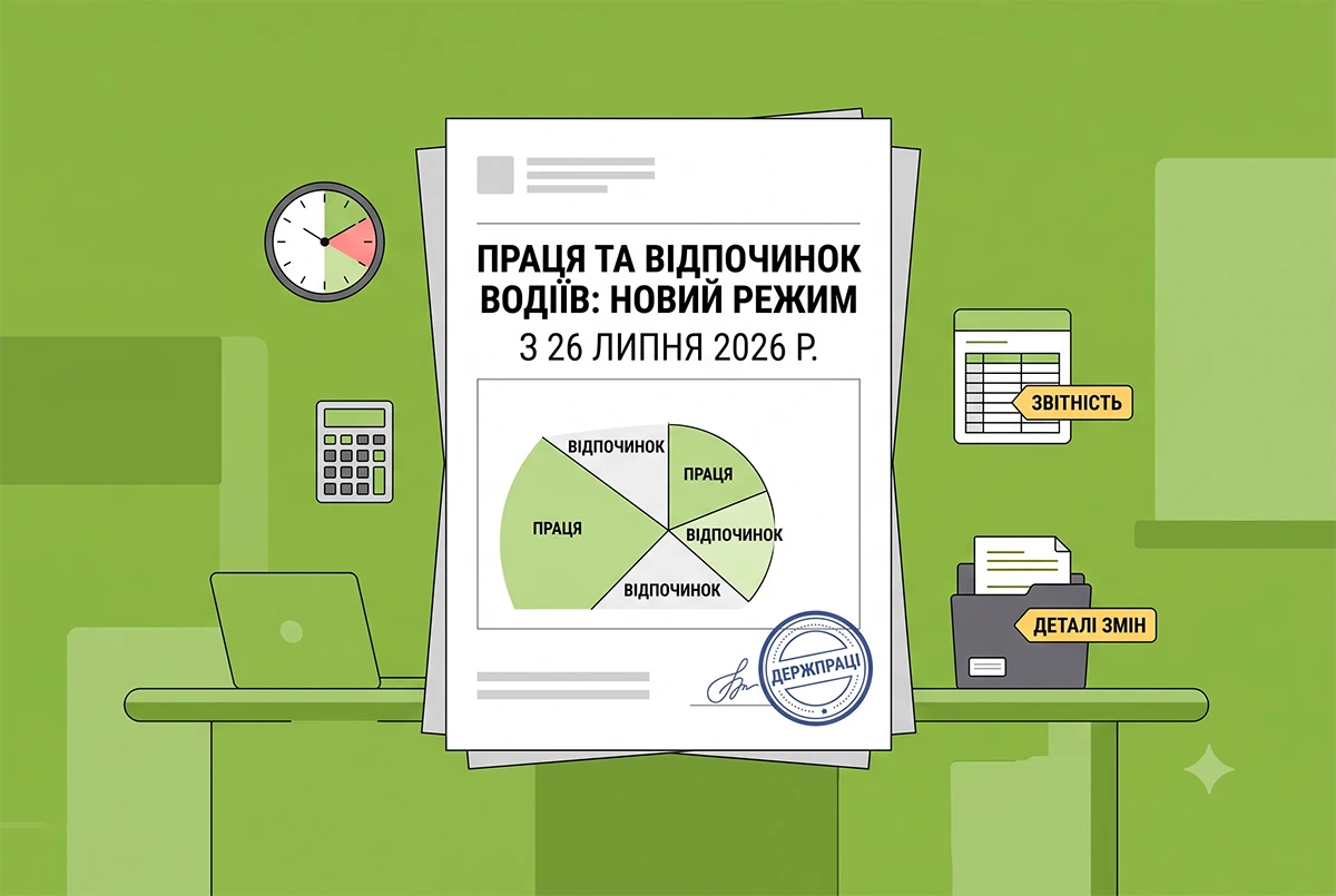 З 26 липня 2026 р. діє новий режим праці та відпочинку водіїв: деталі змін від Держпраці
