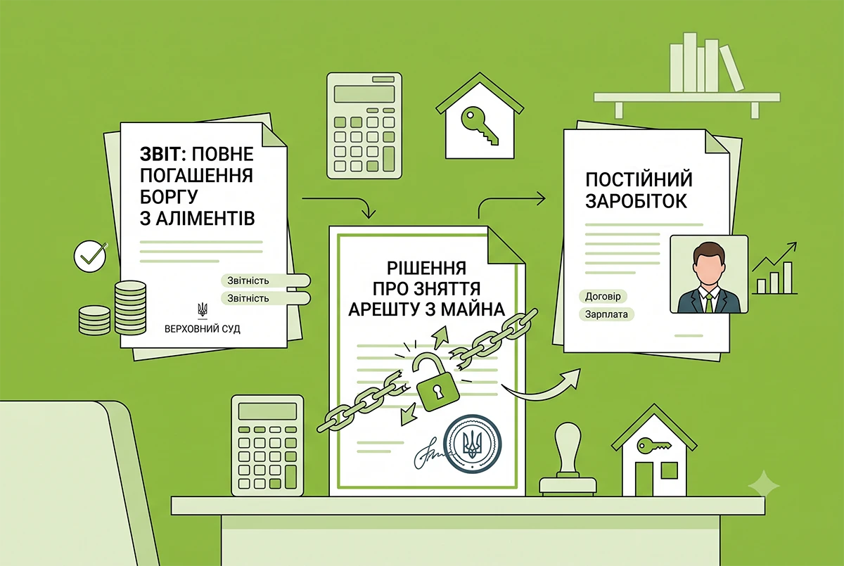 Скасування арешту майна боржника за аліментами при наявності офіційного доходу: рішення Верховного суду