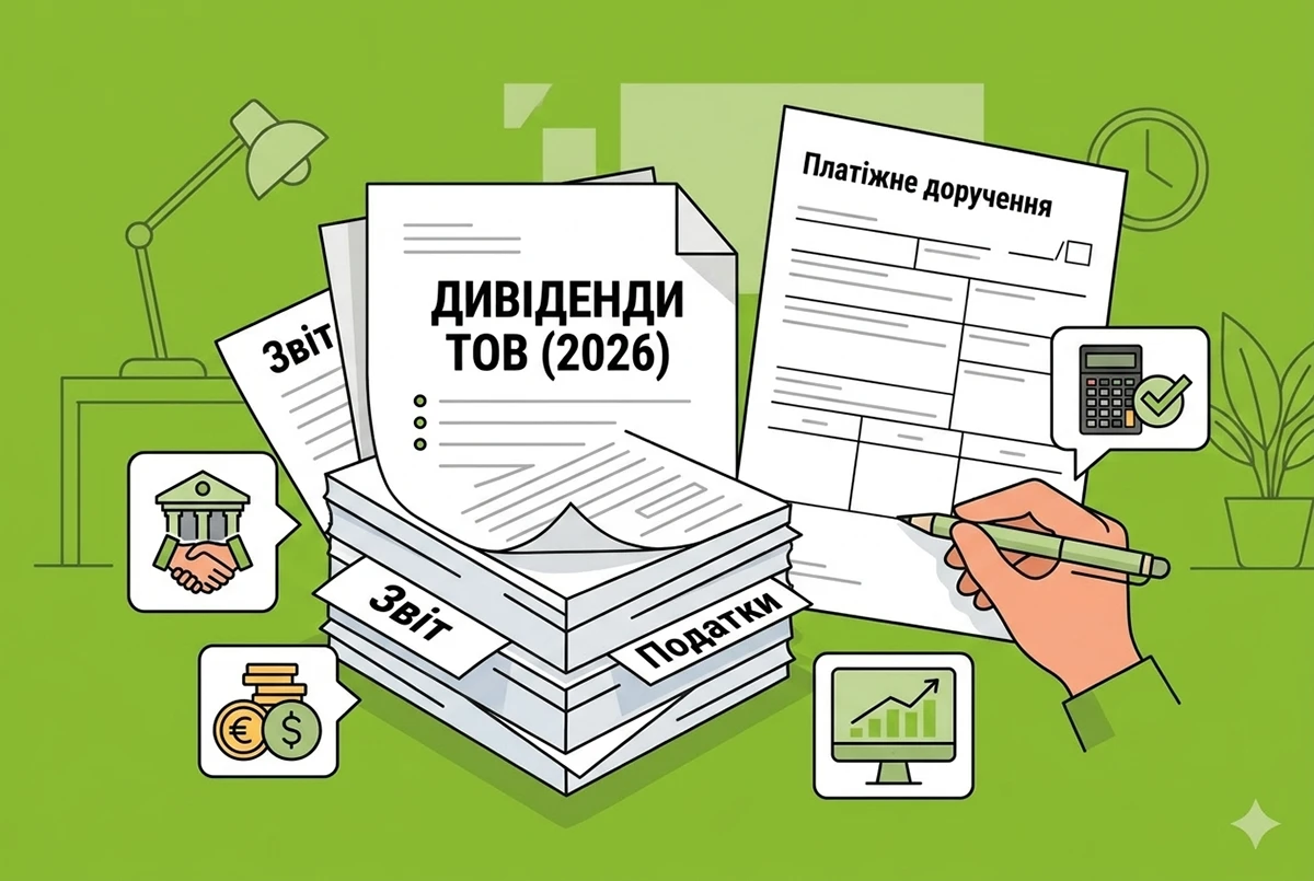 Дивіденди ТОВ на єдиному податку-2026: перелік документів для банку й поради по заповненню платіжку