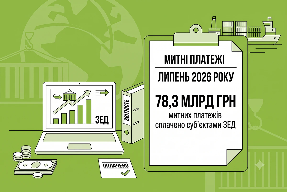 78,3 млрд грн митних платежів сплачено субʼєктами ЗЕД у липні 2026 року
