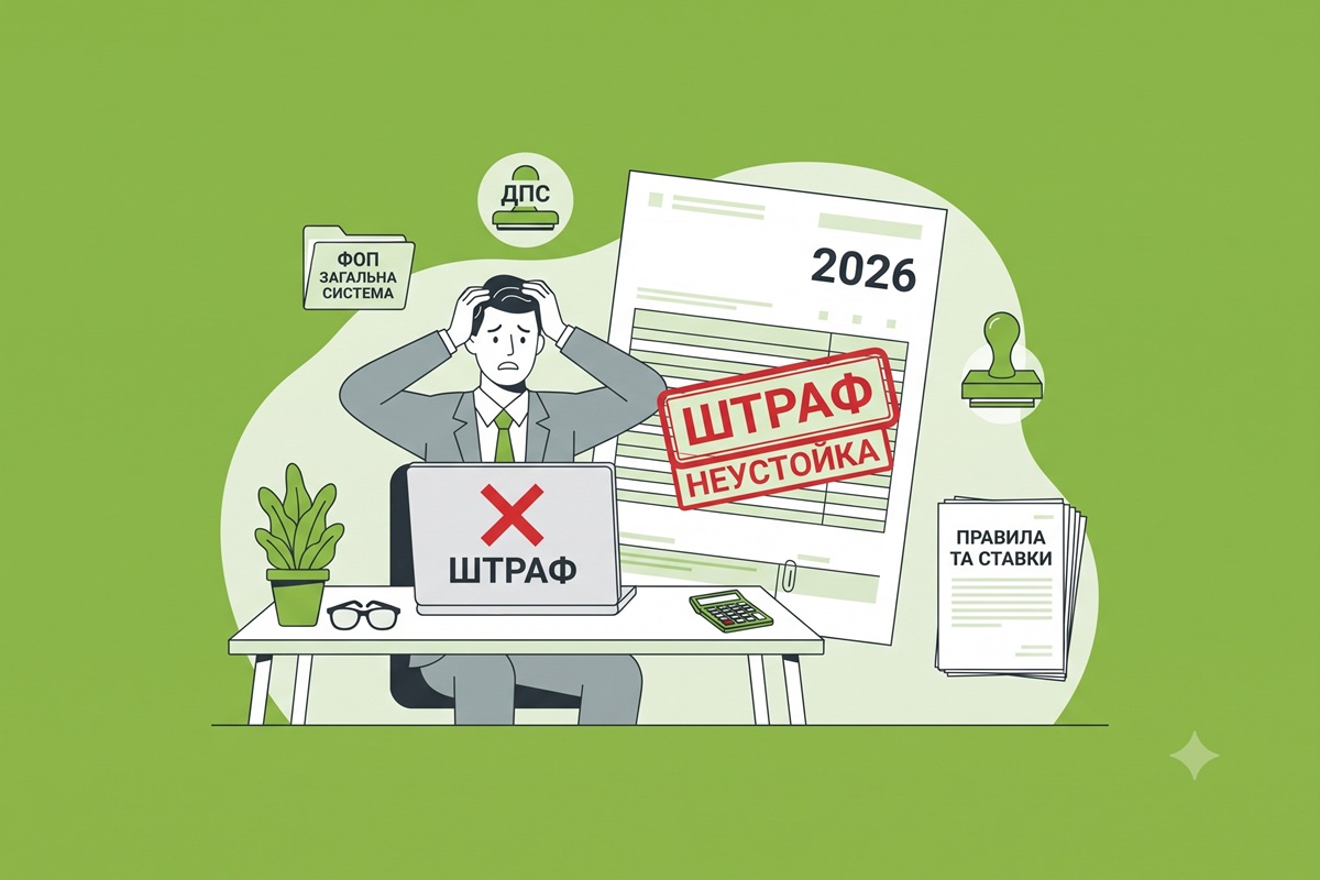 Оподаткування штрафів і неустойки ФОП на загальній системі у 2026 році: ставки та правила від ДПС