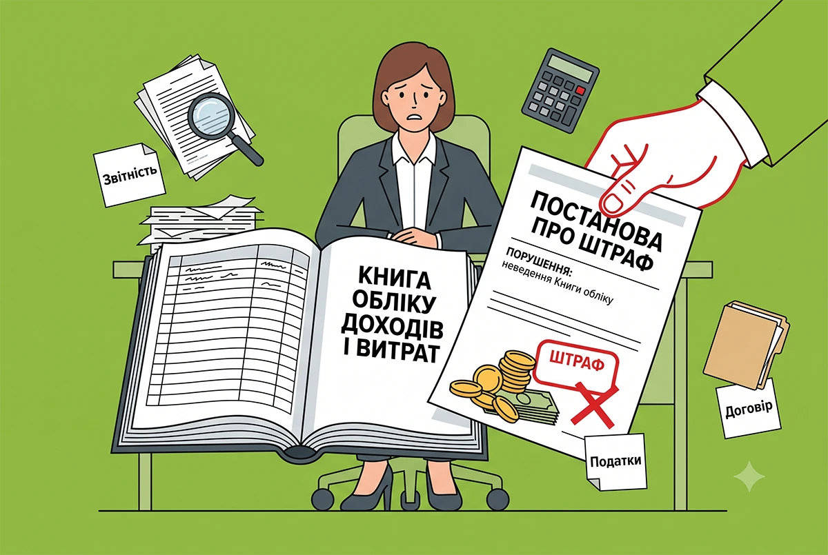 Штрафи за неведення Книги обліку доходів і витрат у 2026 році: нагадує ДПС