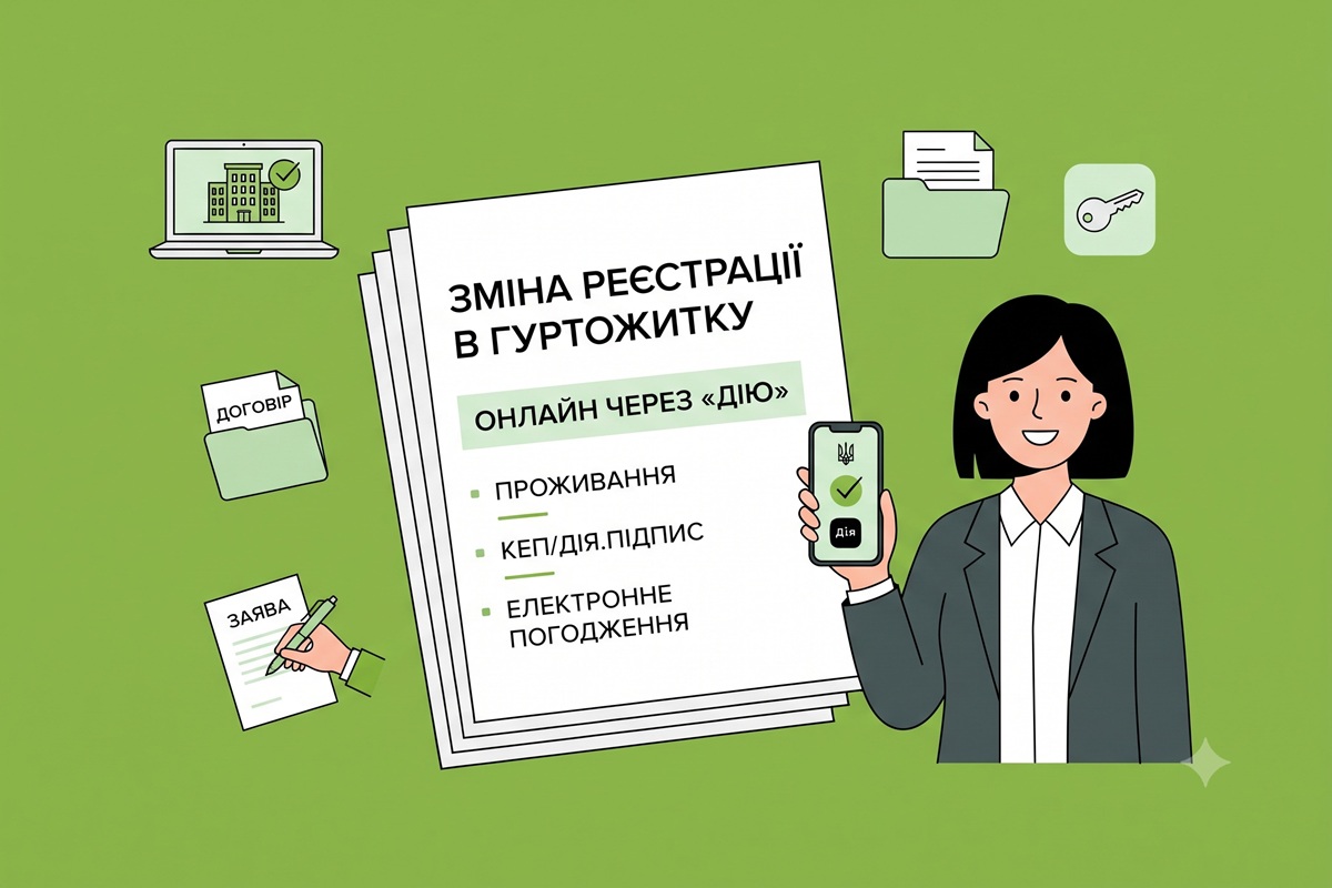 Зміна реєстрації в гуртожитку через «Дію»: алгоритм оформлення студентами витягу без відвідування ЦНАП