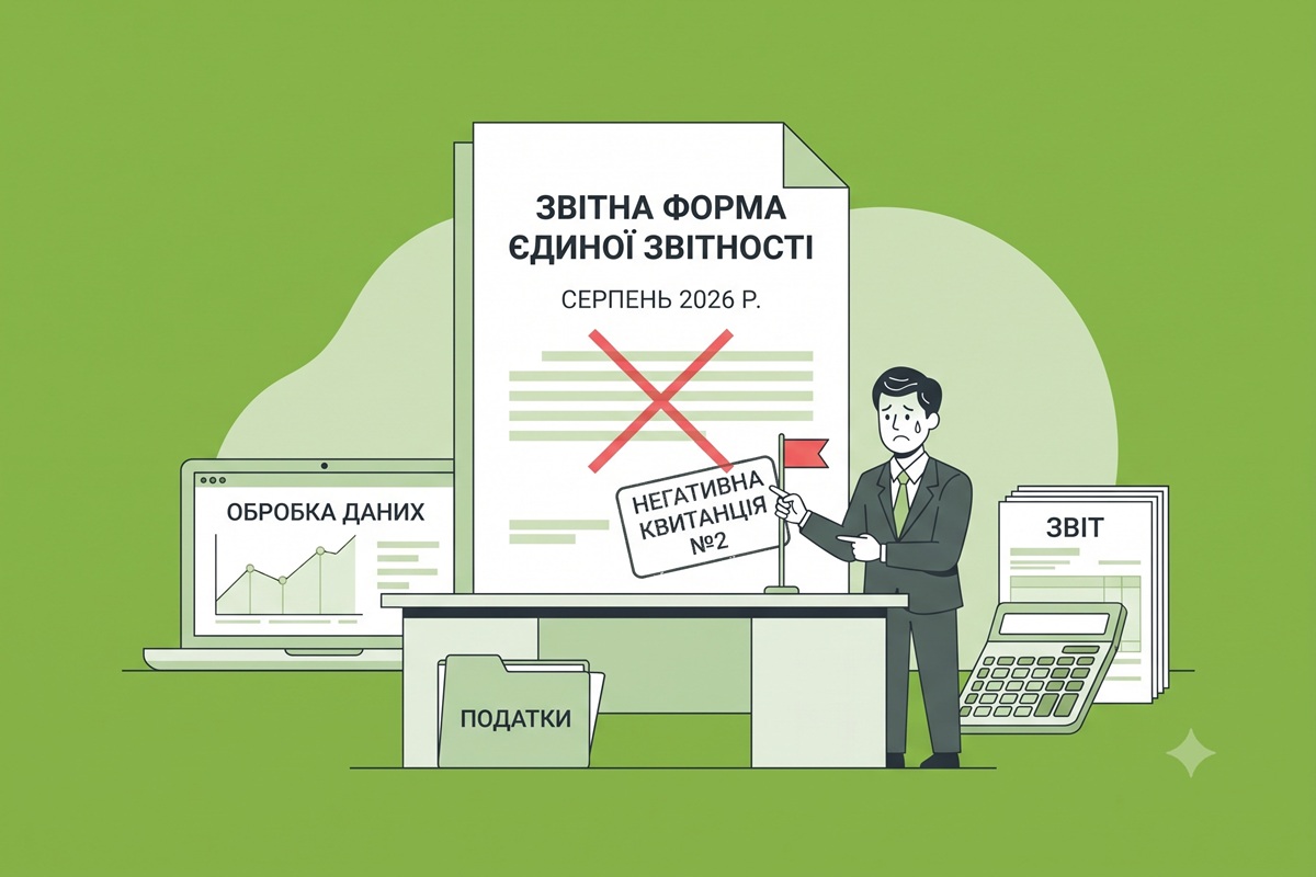 Отримали негативну квитанцію №2 щодо єдиної звітності у серпні 2026 р.? Покрокова інструкція, що робити далі