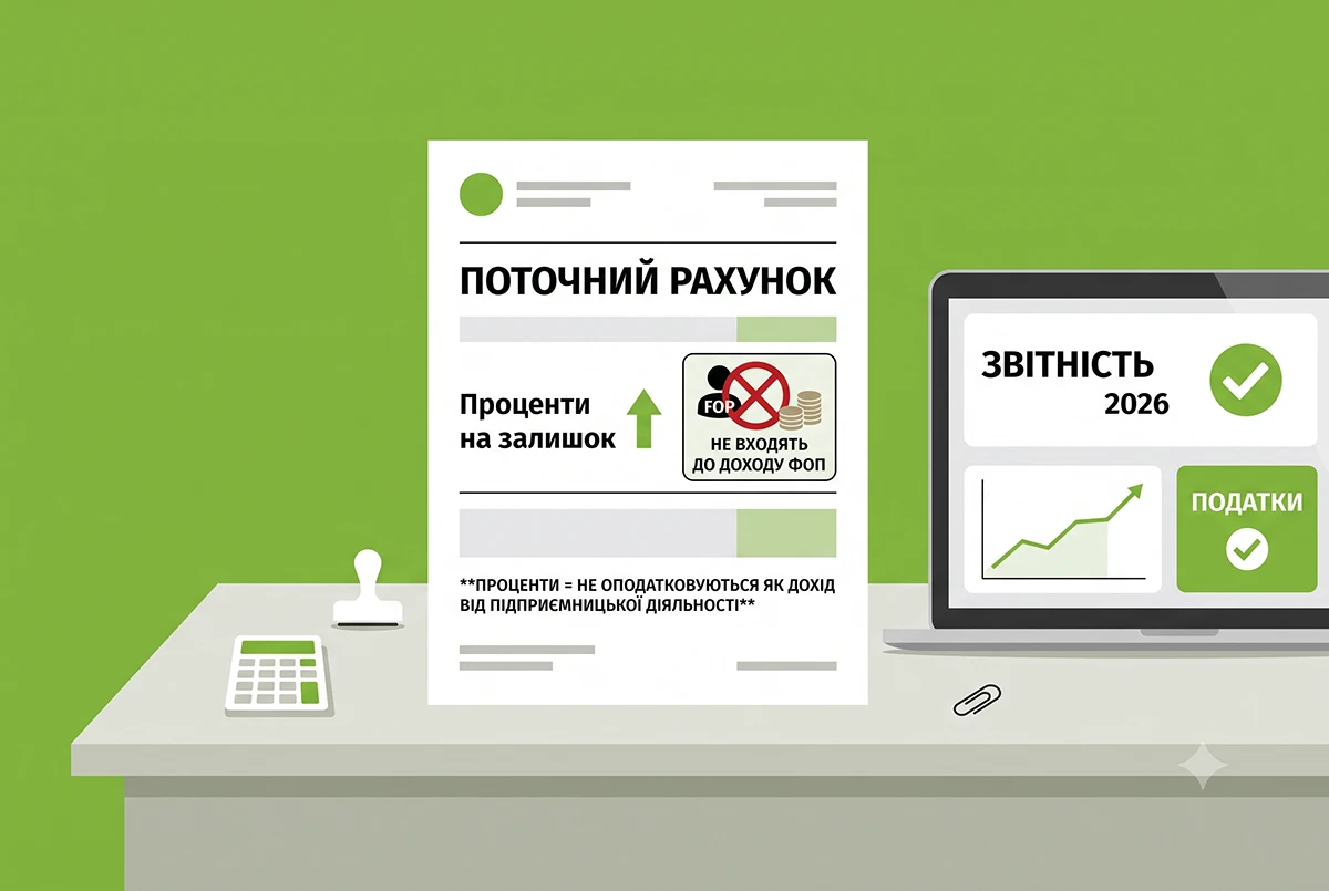 Проценти на залишок коштів поточного банківського рахунку: чи буде дохід у ФОП