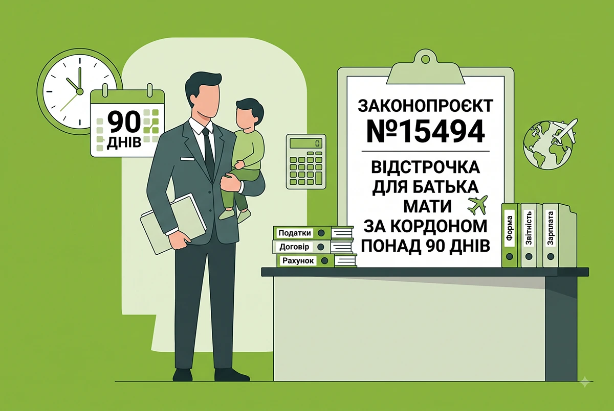 Відстрочка для батька, якщо мати перебуває за кордоном понад 90 днів: новий законопроєкт №15494