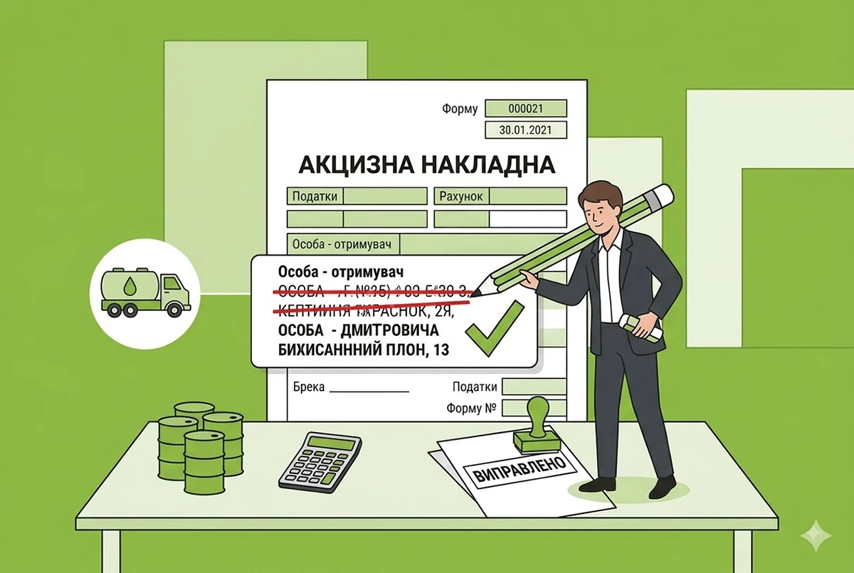 Виправлення помилки в реквізитах «Особа – отримувач пального» (спирту) в акцизній накладній: алгоритм ДПС