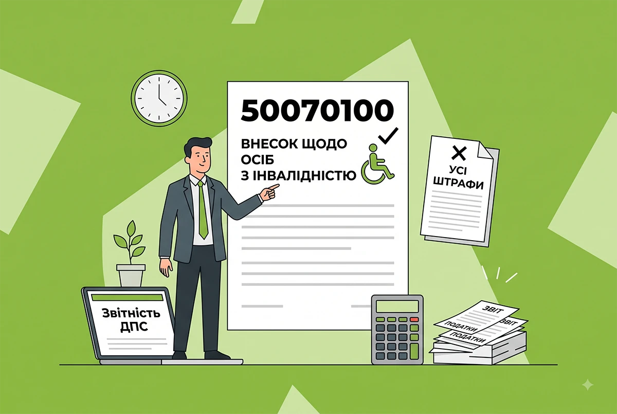 Код 50070100 – тільки для оплати внеску щодо осіб з інвалідністю, а не для всіх видів штрафів: ДПС