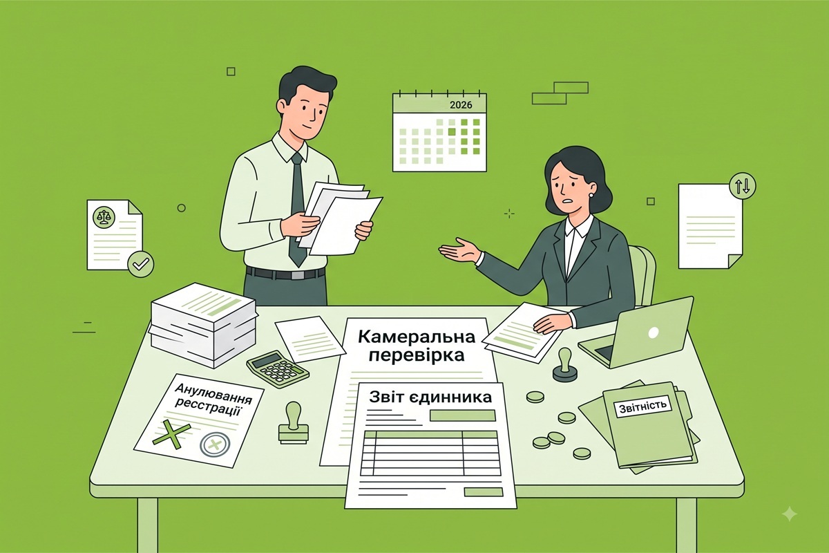 Камеральна перевірка звітності єдинників та анулювання реєстрації: аналіз від експертів для 2026 р.