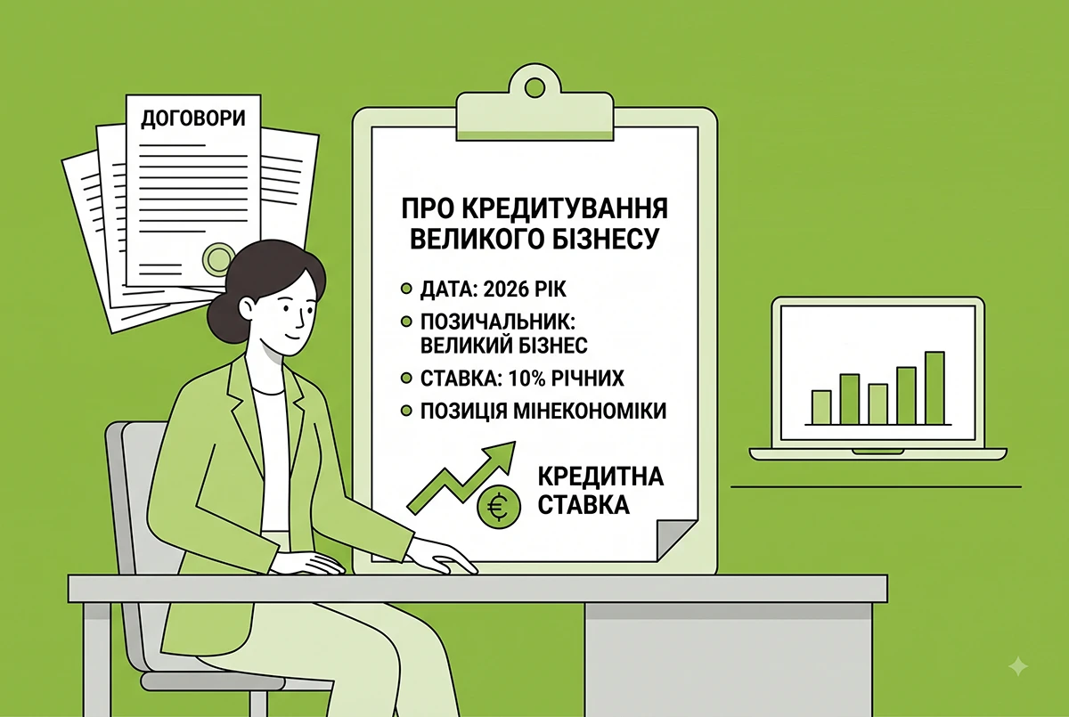 Великий бізнес зможе отримувати у 2026 р. кредити під 10% річних: позиція Мінекономіки